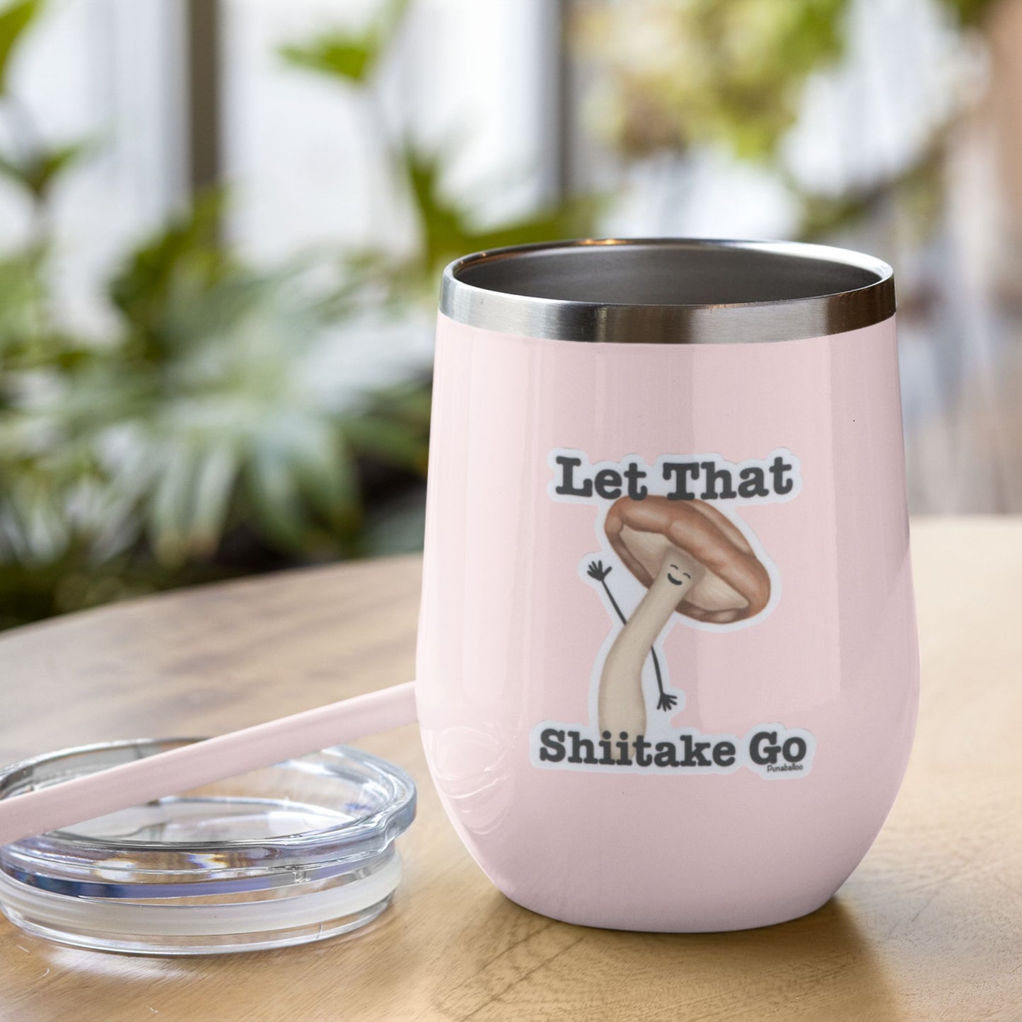 Let That Shiitake Go Sticker – 3″ Vinyl, Weatherproof Mushroom Pun Sticker - Punaballoo