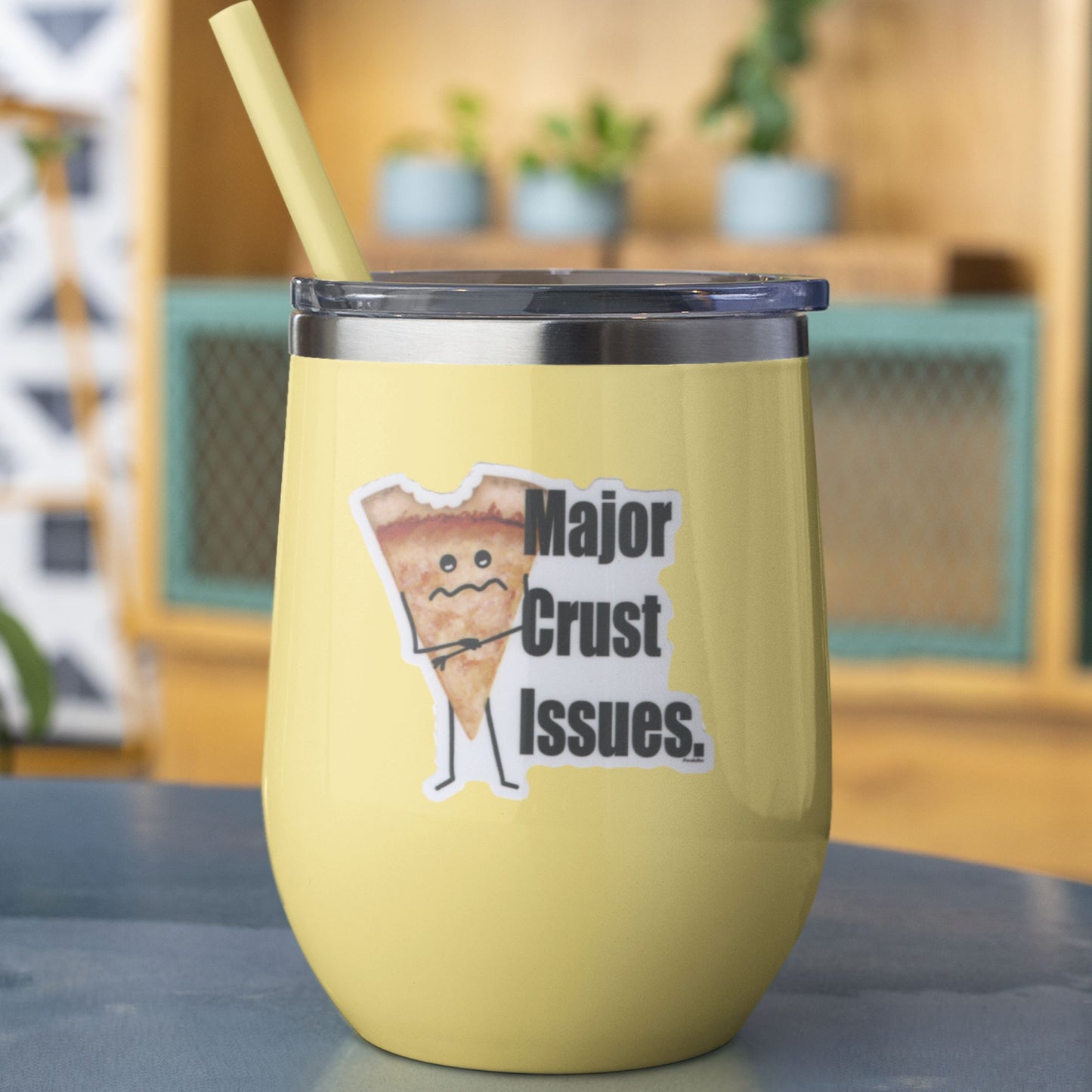 Major Crust Issues Pizza Pun Sticker – Funny 3″ Waterproof Vinyl Decal for Laptops, Water Bottles & More