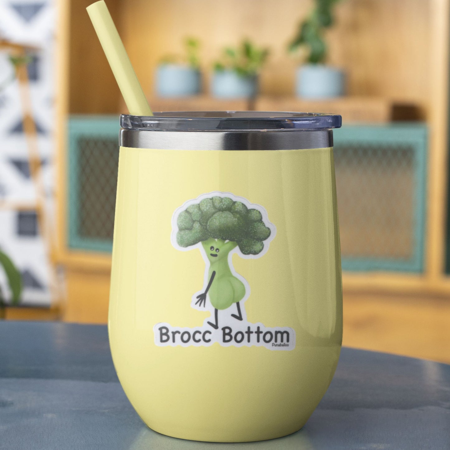 Brocc Bottom Broccoli Sticker – 3″ Vinyl, Weatherproof & Matte, Rock-Bottom Pun