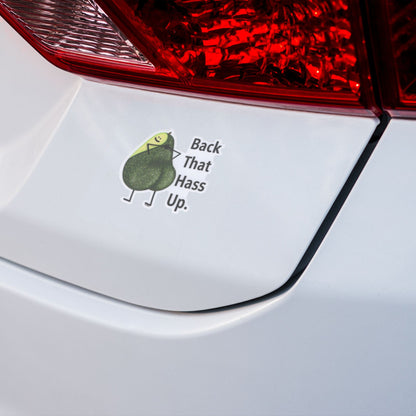 Back That Hass Up Avocado Sticker – 3″ Vinyl, Weatherproof Pun Decal