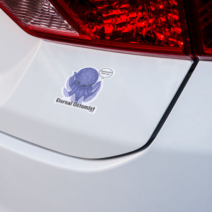 Eternal Octomist Octopus Sticker – 3″ Vinyl, Weatherproof, Punny “Optimist” Vibes