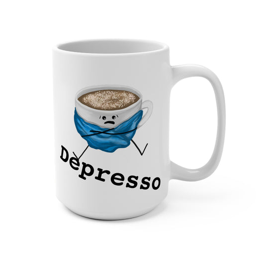 Depresso 15oz Coffee Pun Mug - Punaballoo