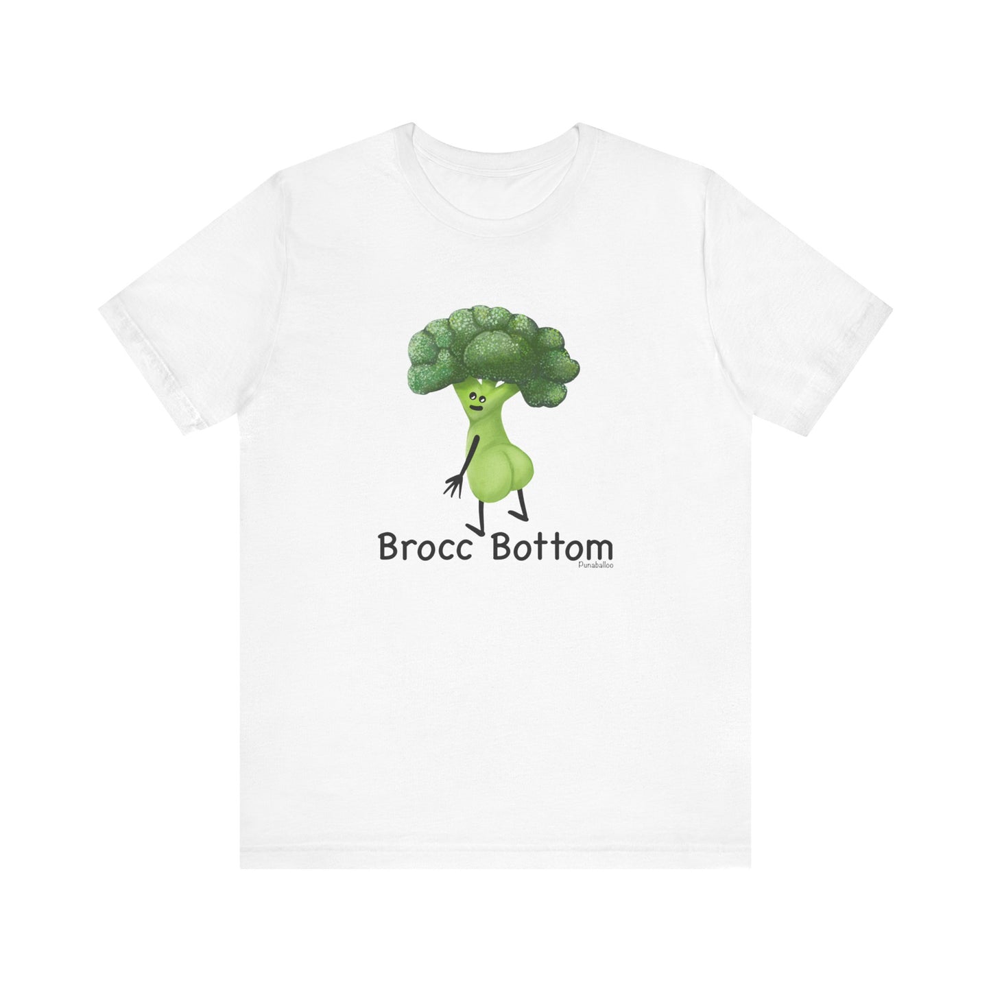 Brocc Bottom Adult Unisex Broccoli Pun T-Shirt - Punaballoo