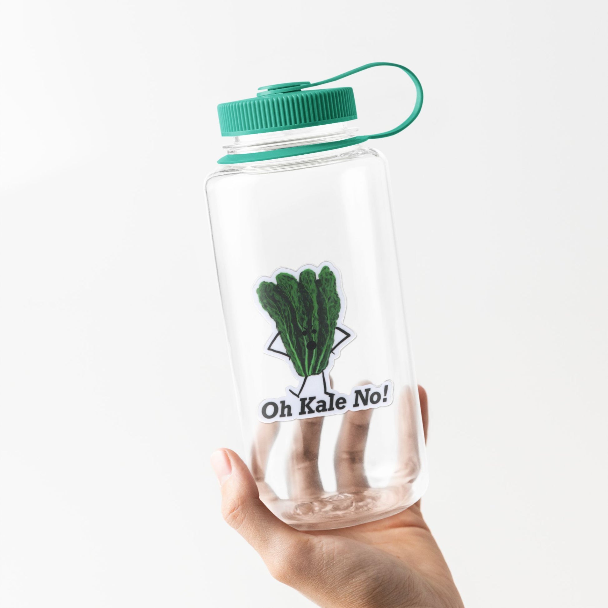 Oh Kale No! Vinyl Kale Pun Sticker – 3″ Weatherproof, Matte Finish, Funny Veggie Decal - Punaballoo