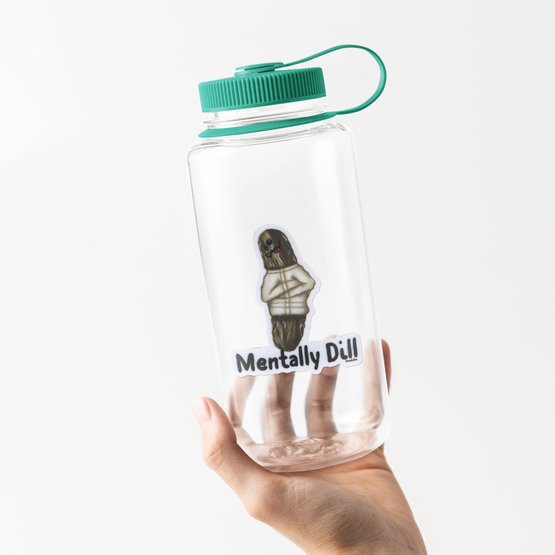 Mentally Dill Pickle Sticker – 3″ Vinyl, Waterproof, Mental Health Pun - Punaballoo