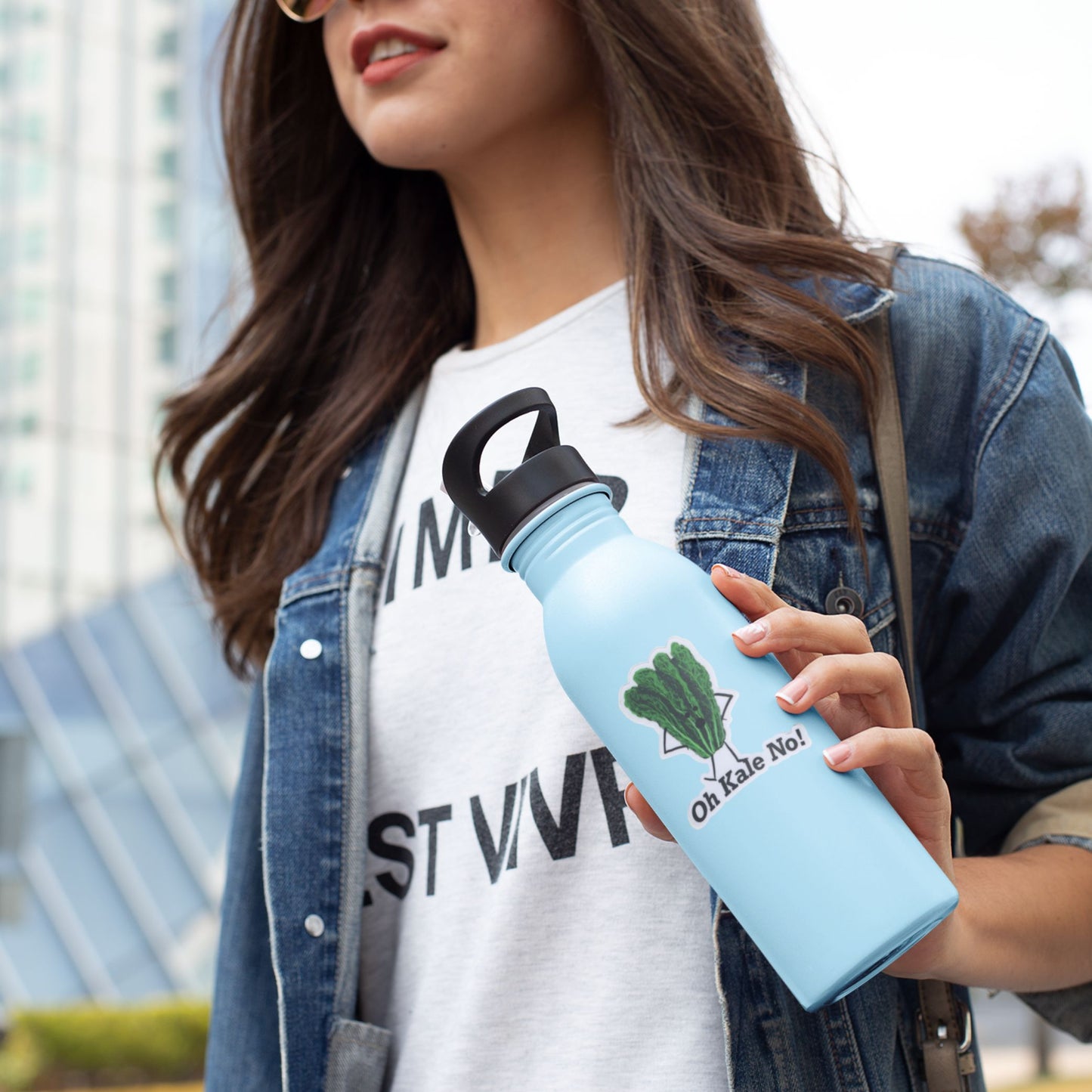 Oh Kale No! Vinyl Kale Pun Sticker – 3″ Weatherproof, Matte Finish, Funny Veggie Decal - Punaballoo
