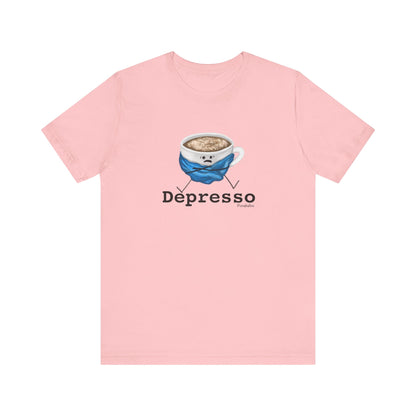 Depresso Adult Unisex Coffee Pun T-Shirt - Punaballoo