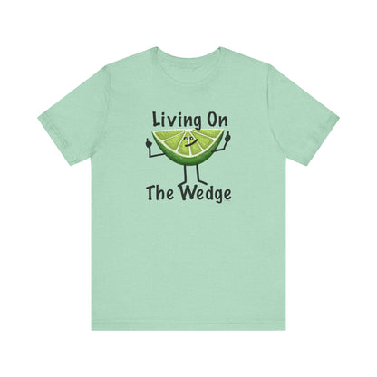 Living On The Wedge Adult Unisex Lime Pun T-Shirt - Punaballoo