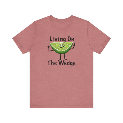 Living On The Wedge Adult Unisex Lime Pun T-Shirt - Punaballoo