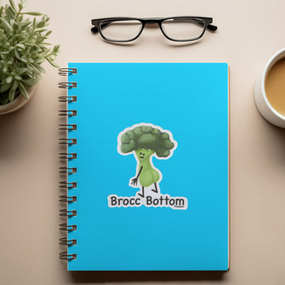 Brocc Bottom Broccoli Sticker – 3″ Vinyl, Weatherproof & Matte, Rock-Bottom Pun