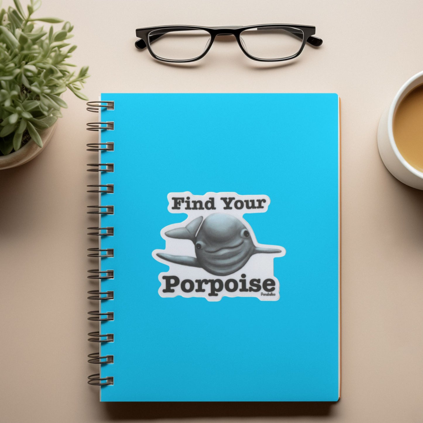 Find Your Porpoise Sticker – 3″ Vinyl Waterproof Ocean Pun Decal for Laptops & Bottles