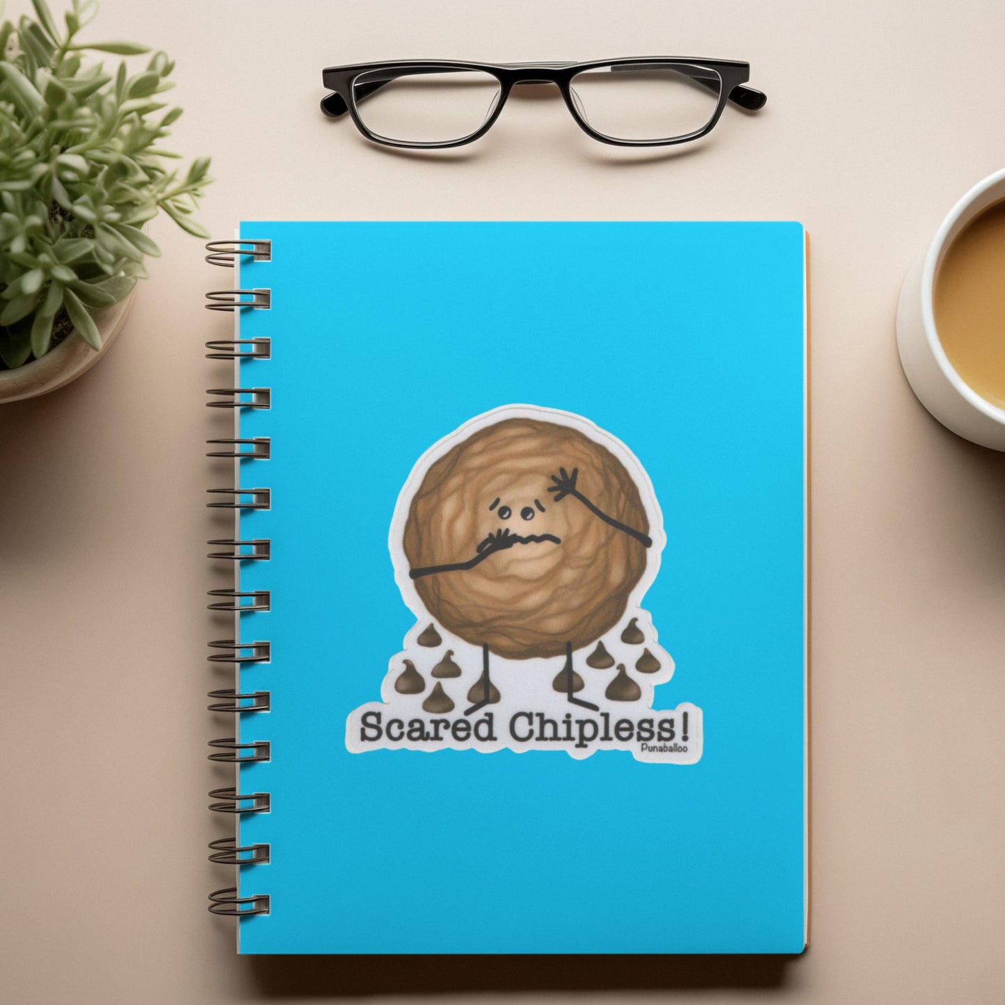Scared Chipless 3" Vinyl Chocolate Chip Cookie Decal