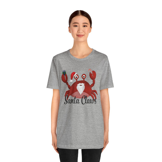 Santa Claws Adult Unisex Christmas Pun Tee - Punaballoo