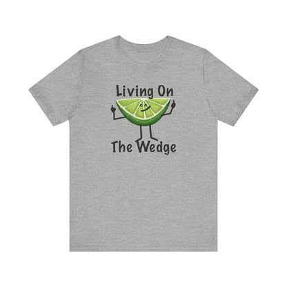 Living On The Wedge Adult Unisex Lime Pun T-Shirt - Punaballoo