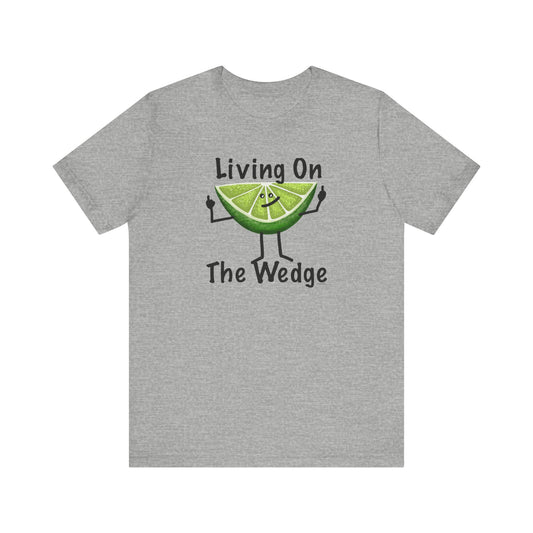 Living On The Wedge Adult Unisex Lime Pun T-Shirt - Punaballoo