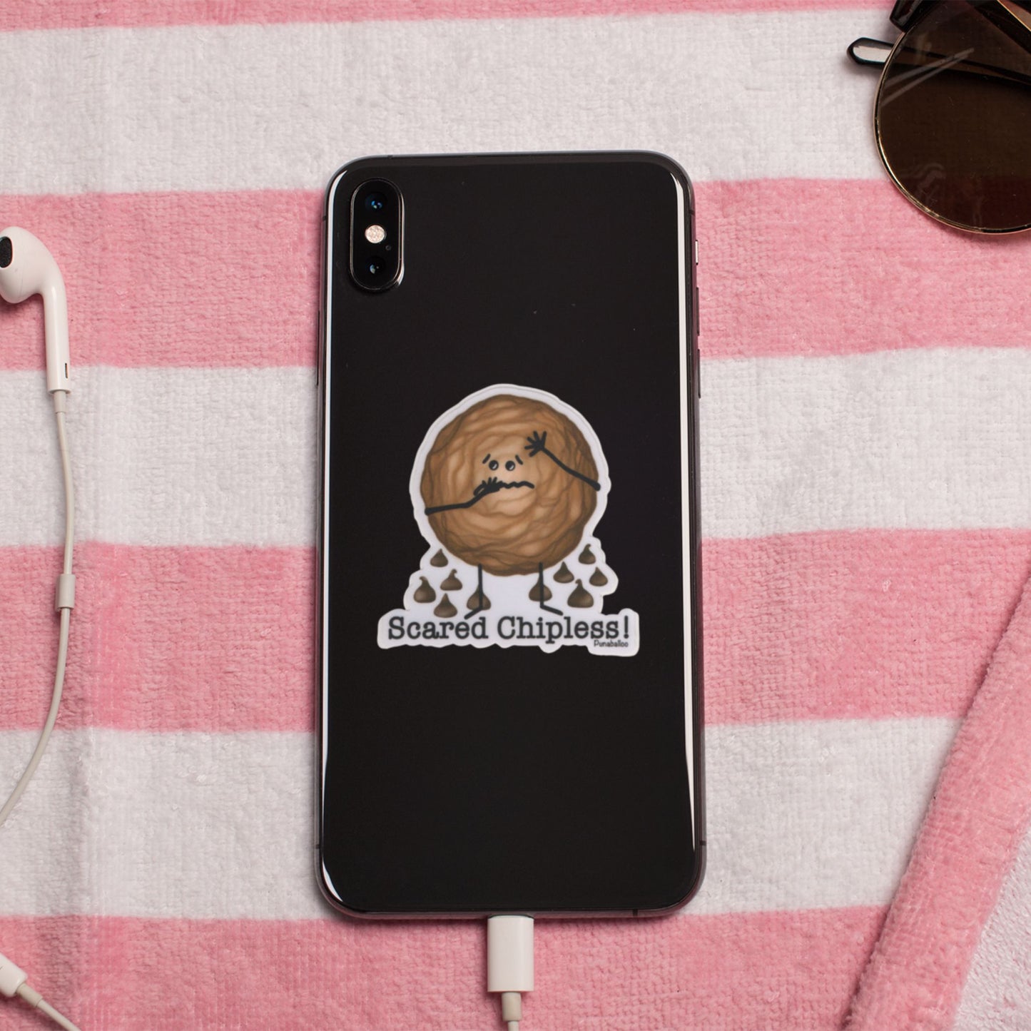 Scared Chipless 3" Vinyl Chocolate Chip Cookie Decal