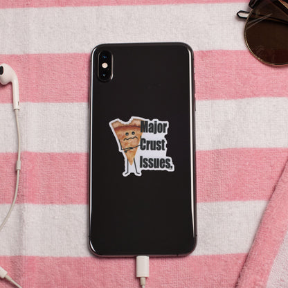 Major Crust Issues Pizza Pun Sticker – Funny 3″ Waterproof Vinyl Decal for Laptops, Water Bottles & More