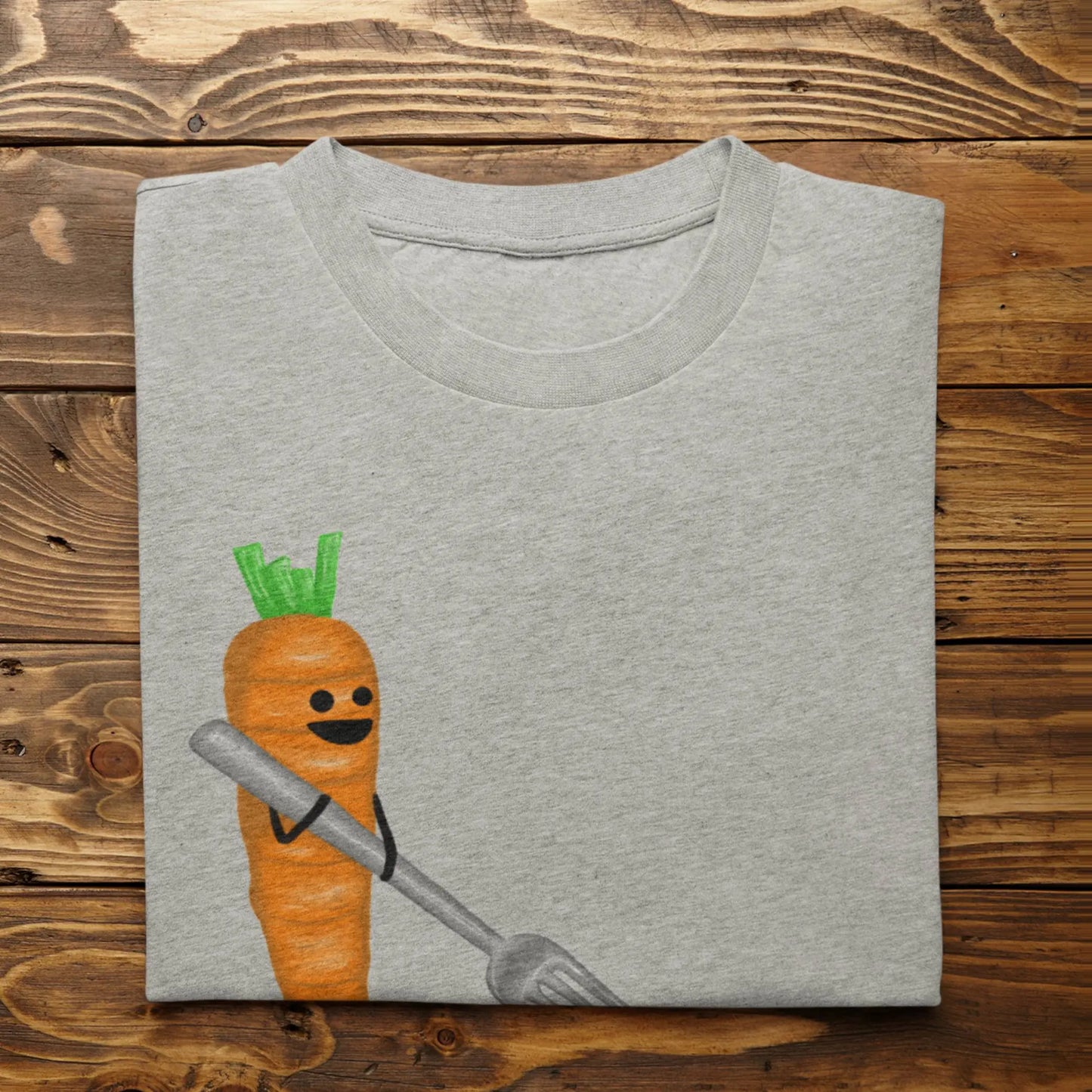 Disturbing the Peas vegetable pun shirt flat lay Heather Gray