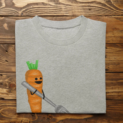 Disturbing the Peas vegetable pun shirt flat lay Heather Gray