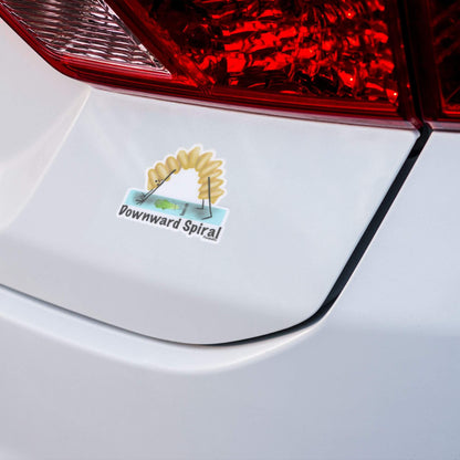 Downward Spiral Sticker – Funny Pasta Pun Vinyl Decal (3) – Waterproof Humor Gift for Food Lovers