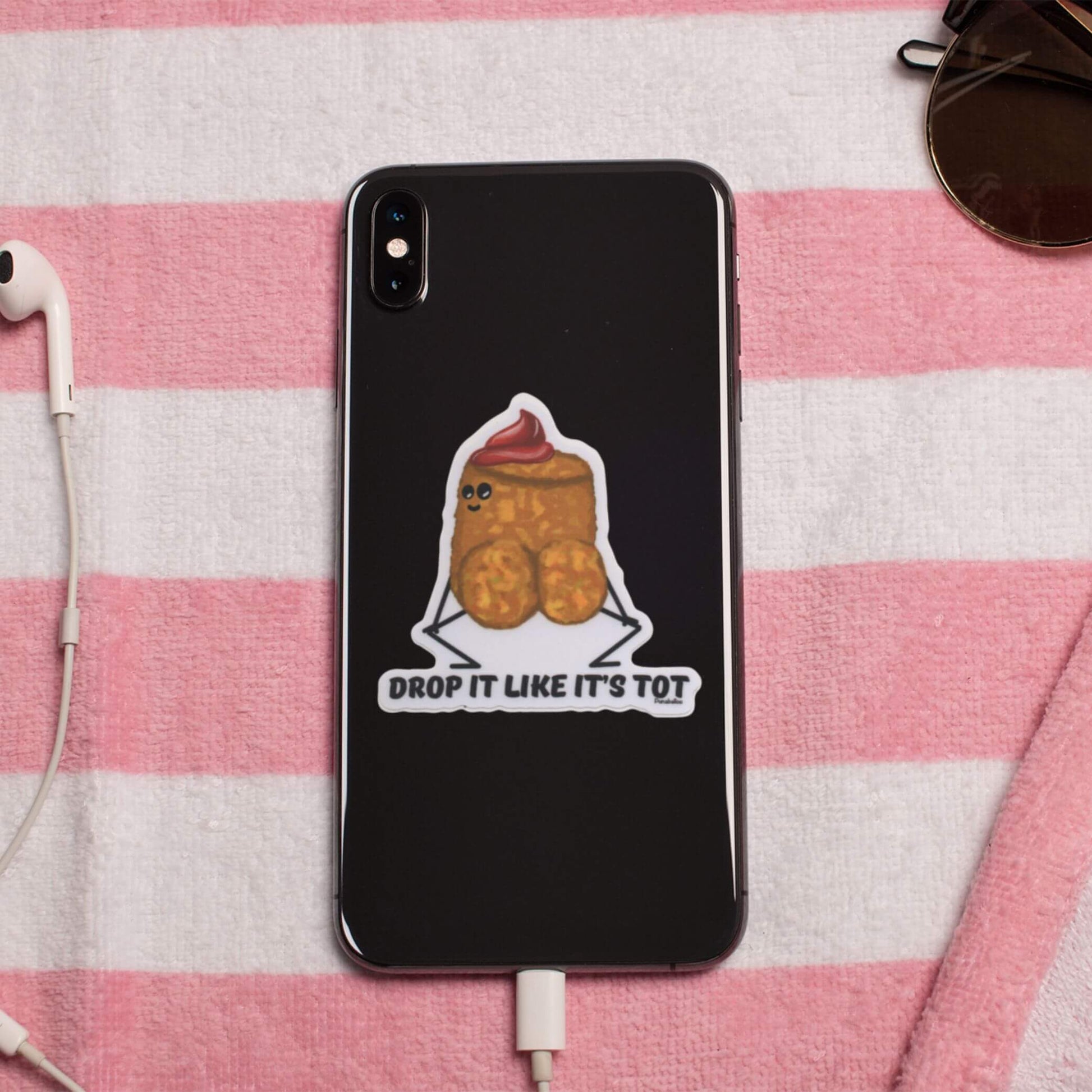 Drop It Like It’s Tot Sticker – Funny Twerking Tater Tot Vinyl Decal (3) – Waterproof Food Pun