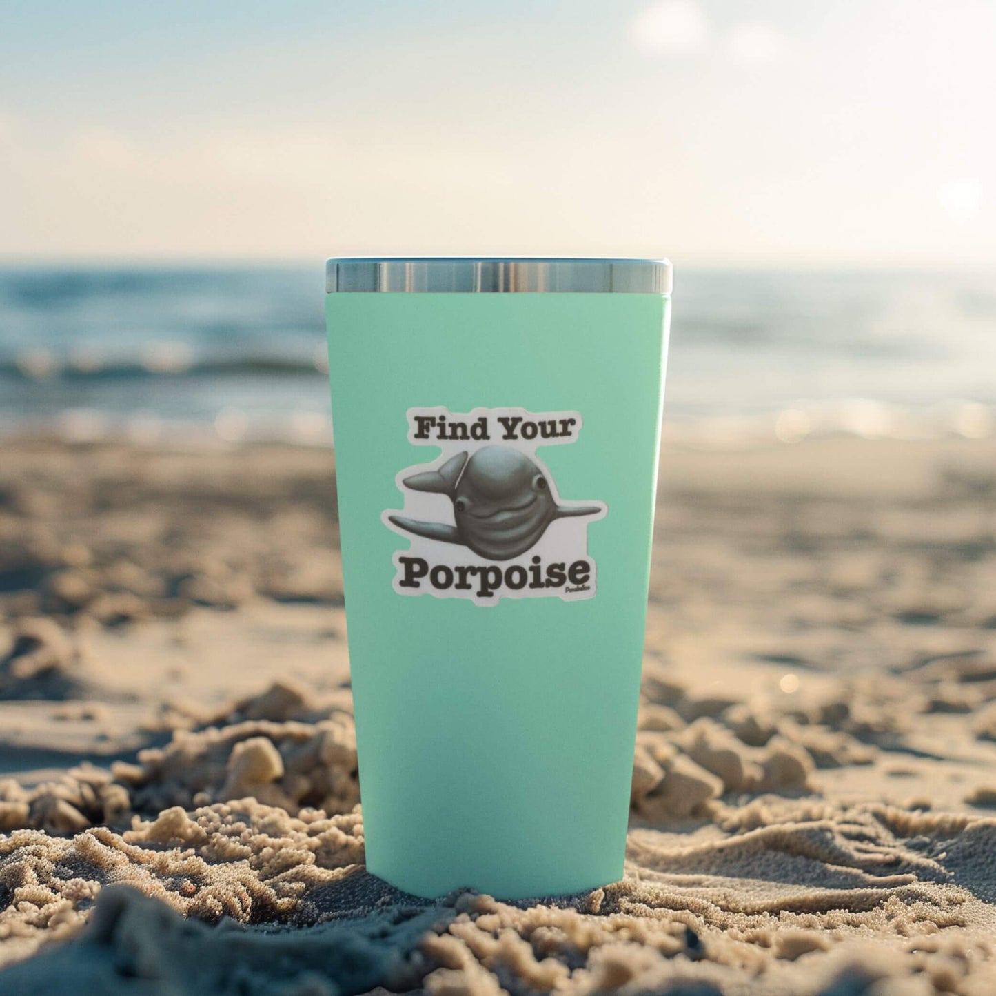 Find Your Porpoise Sticker – Funny Ocean Pun Vinyl Decal (3") – Waterproof Marine Life Gift