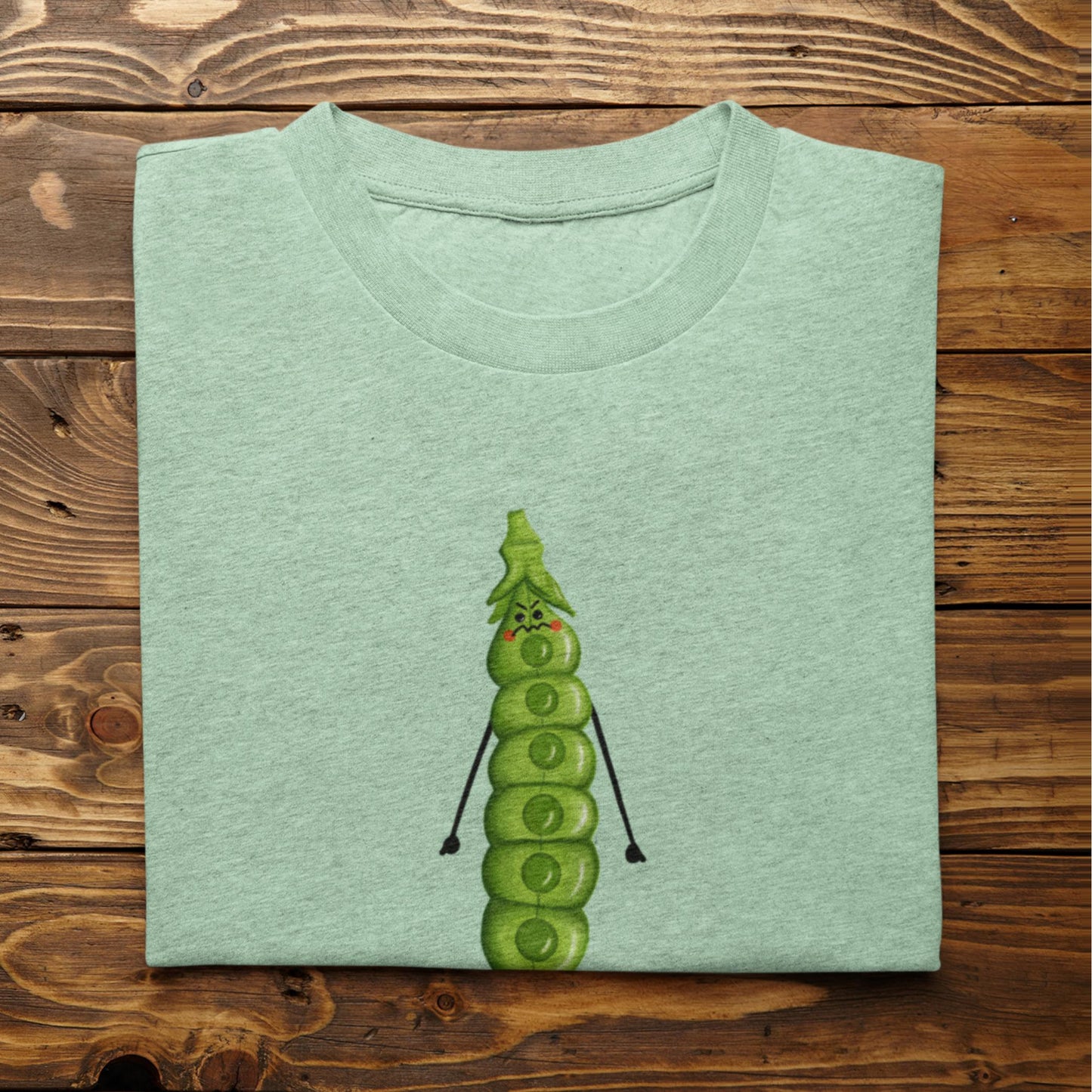 Folded heather mint I’m About to Snap funny plant t-shirt on rustic wood background