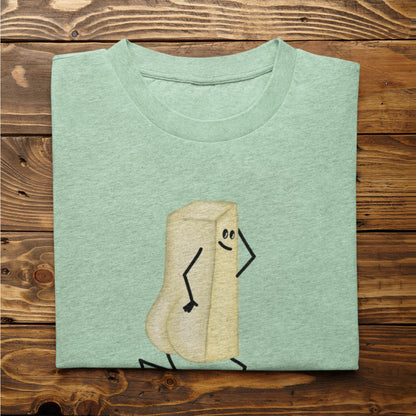 Folded heather mint You Butter Twerk funny butter t-shirt on rustic wood background