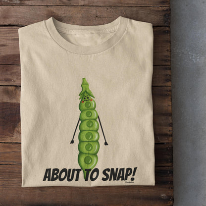Folded natural I’m About to Snap gardening shirt on rustic wood background