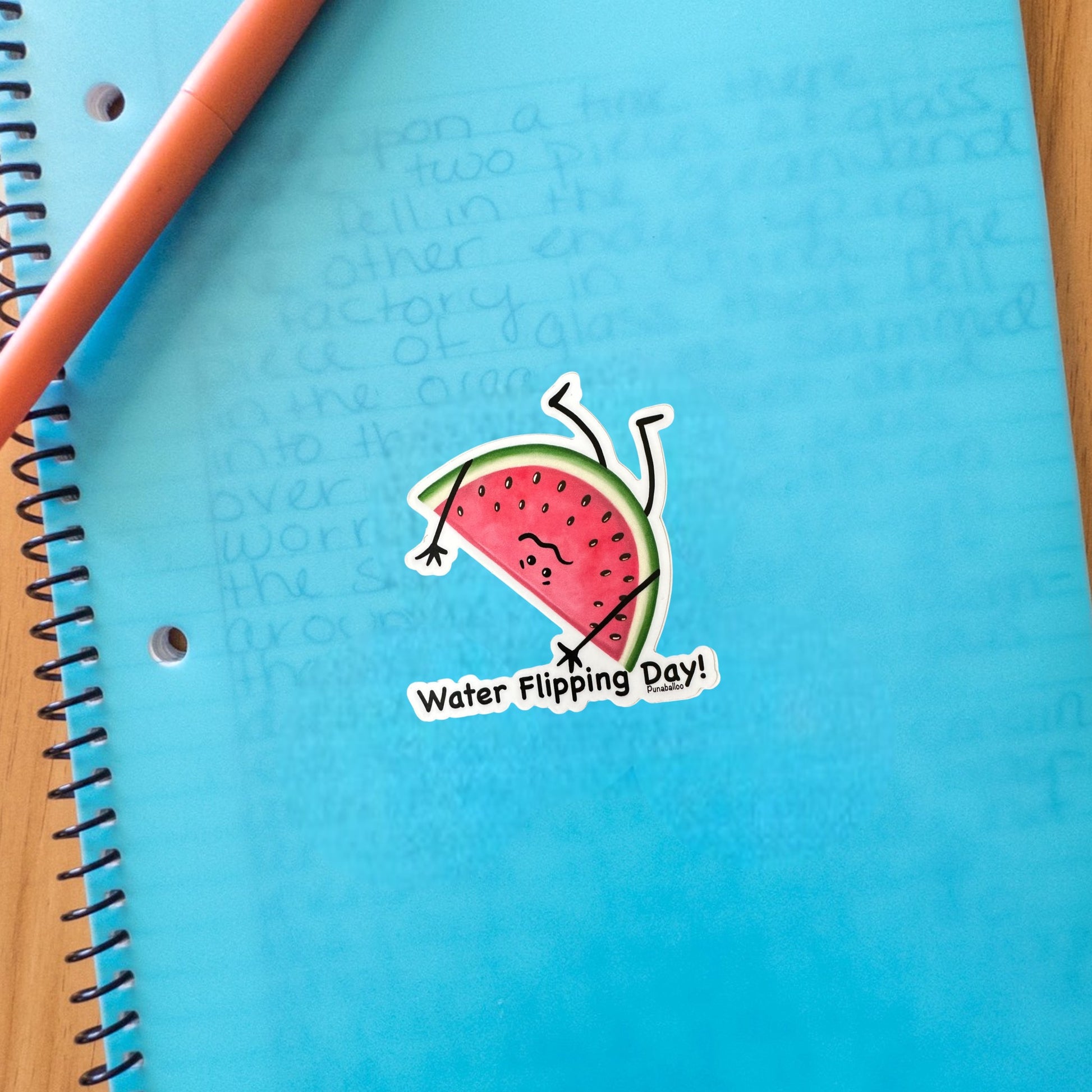 Water Flipping Day 3" Watermelon Pun Sticker - Punaballoo