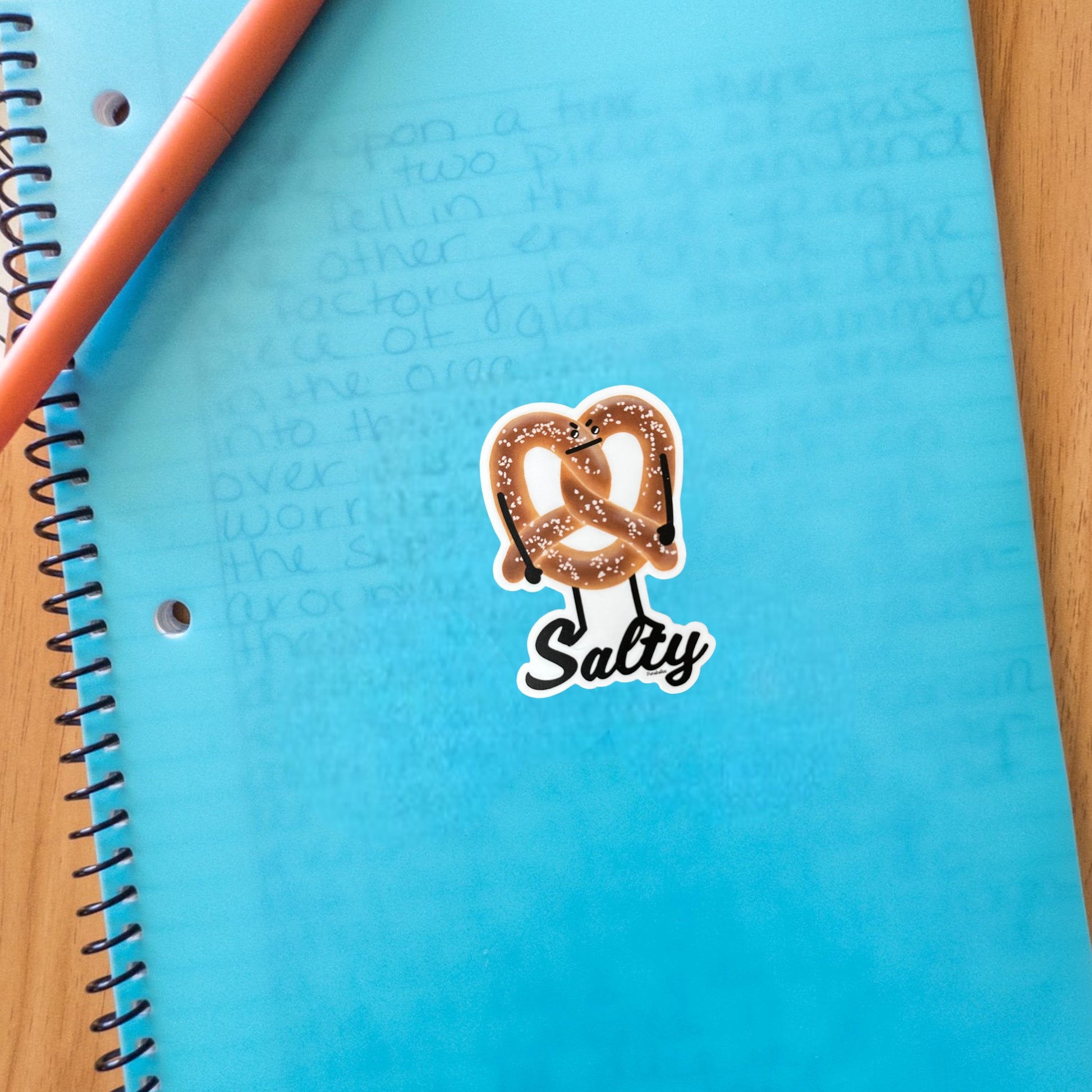 Salty 3" Vinyl Pretzel Pun Decal - Punaballoo