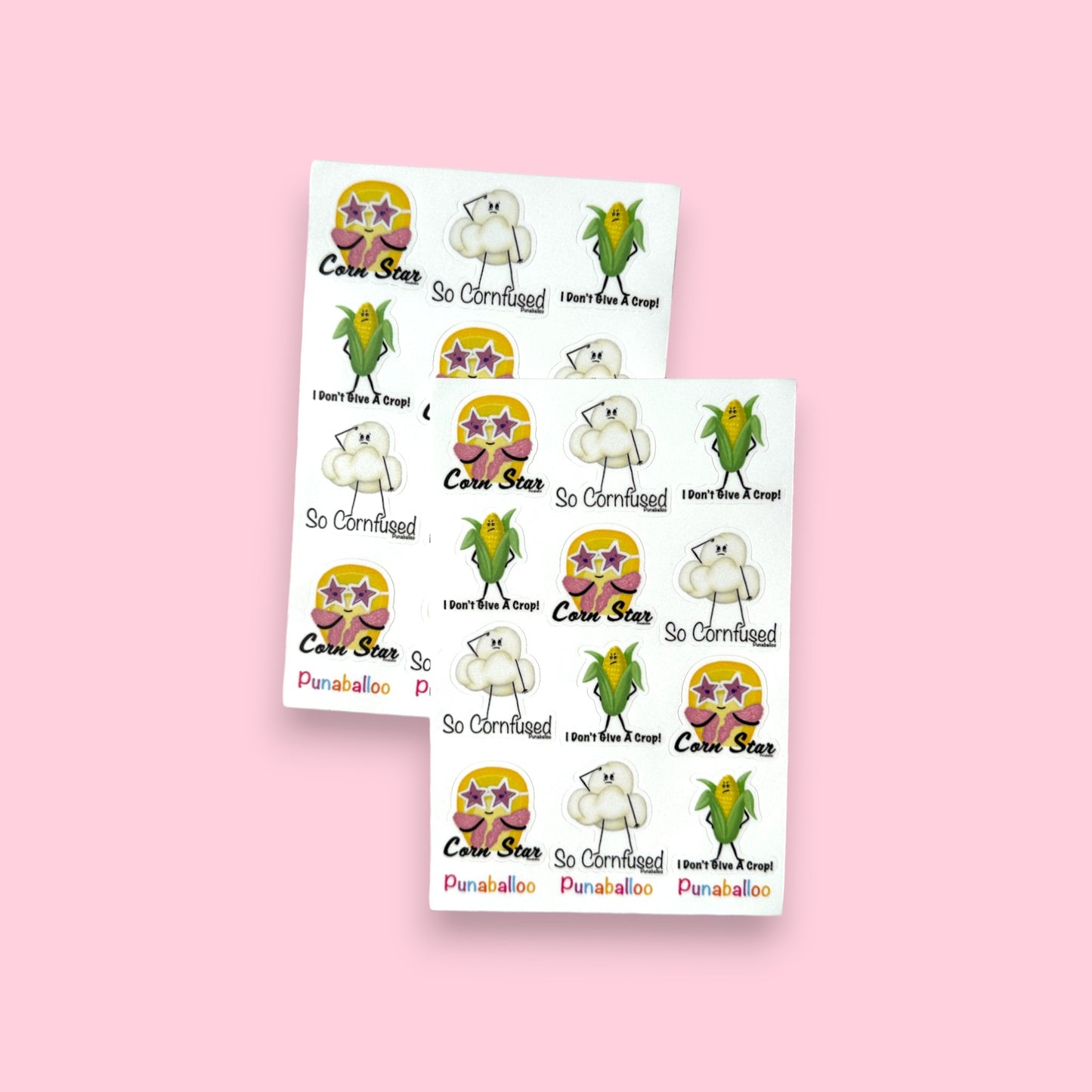 4"x6" Corn Pun Sticker Pack - Punaballoo