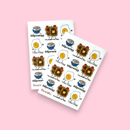 4"x6" Breakfast Pun Sticker Pack - Punaballoo