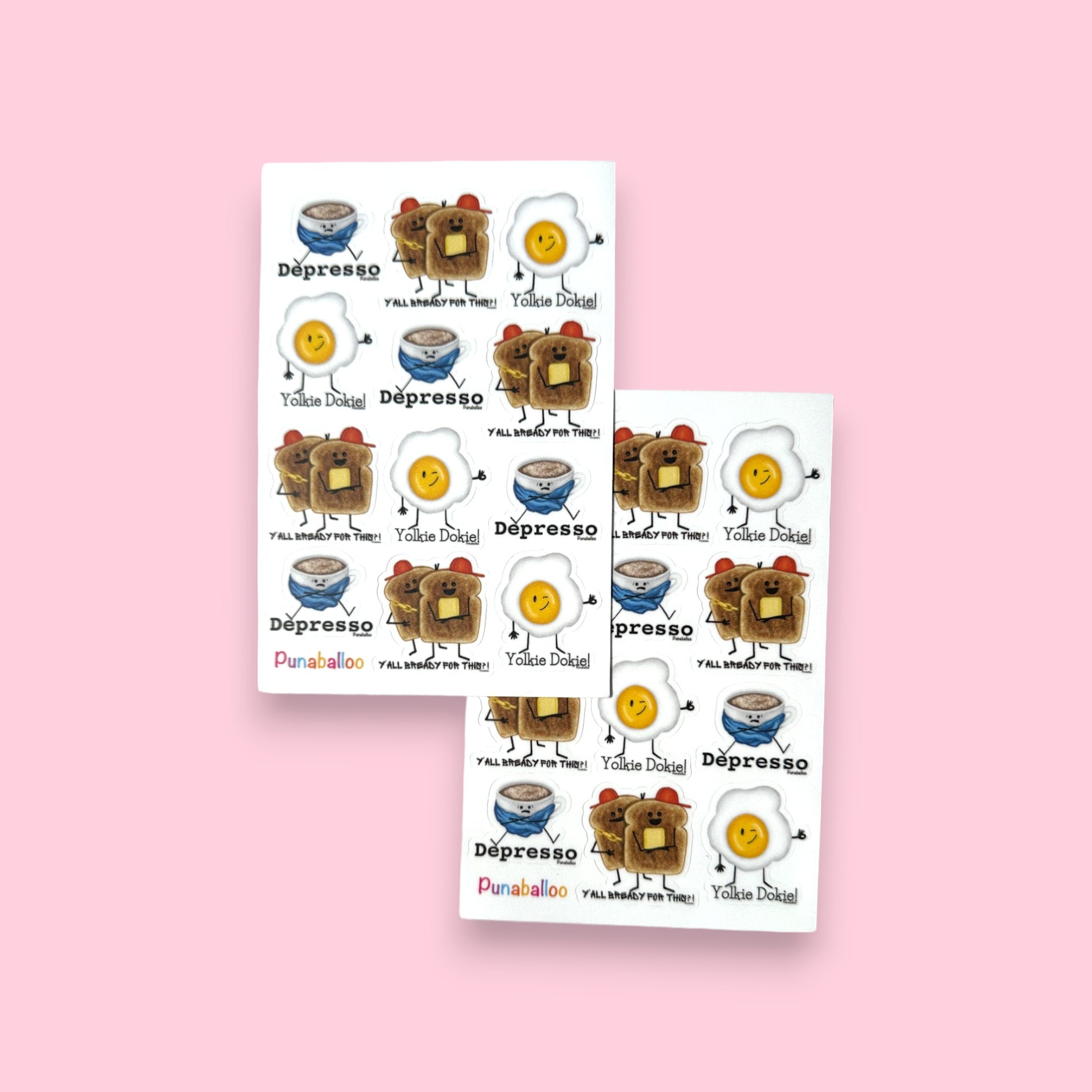 4"x6" Breakfast Pun Sticker Pack - Punaballoo