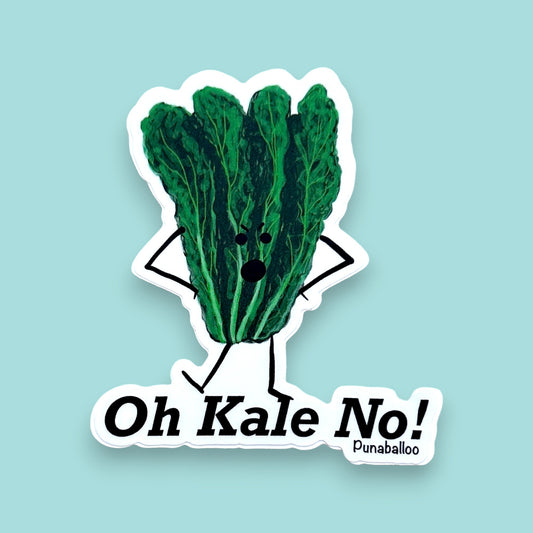 Oh Kale No! 3" Vinyl Kale Pun Sticker - Punaballoo