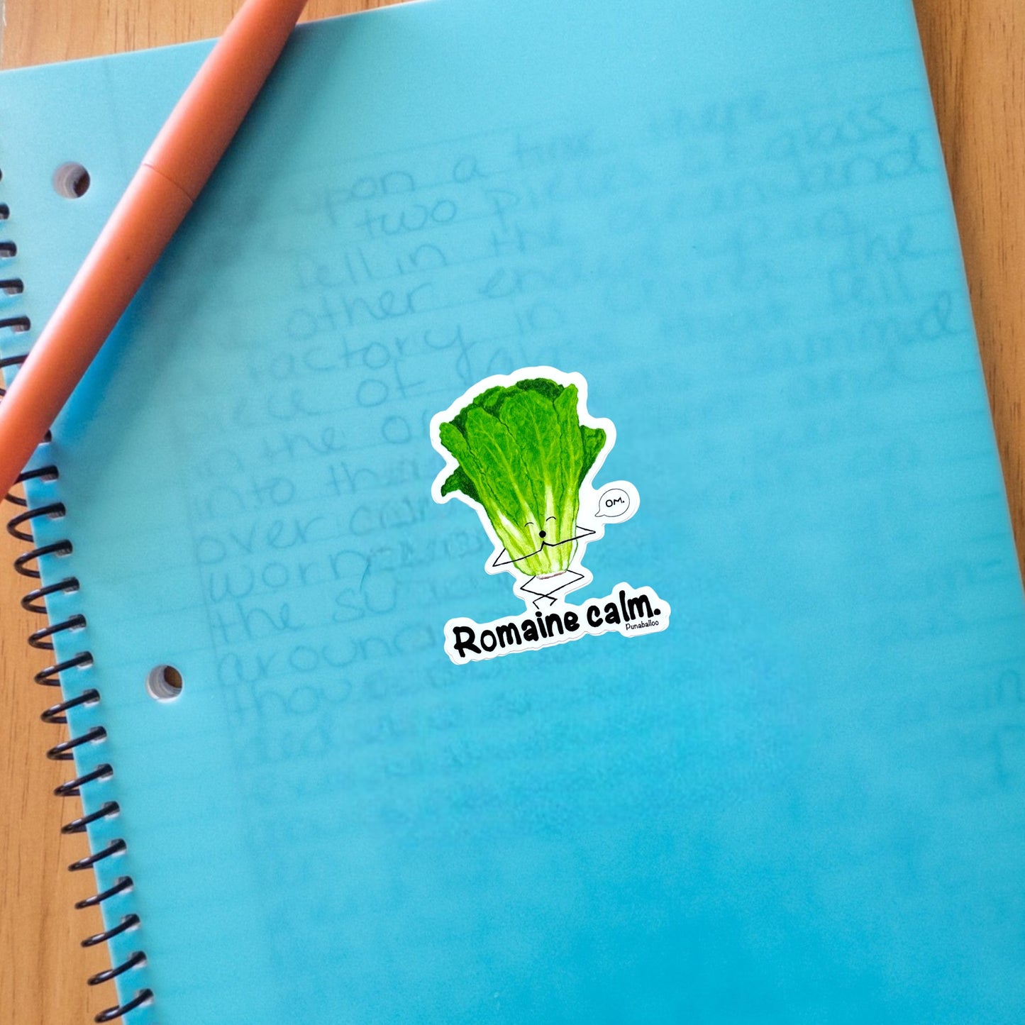 Romaine Calm 3" Vinyl Romaine Lettuce Pun Sticker - Punaballoo