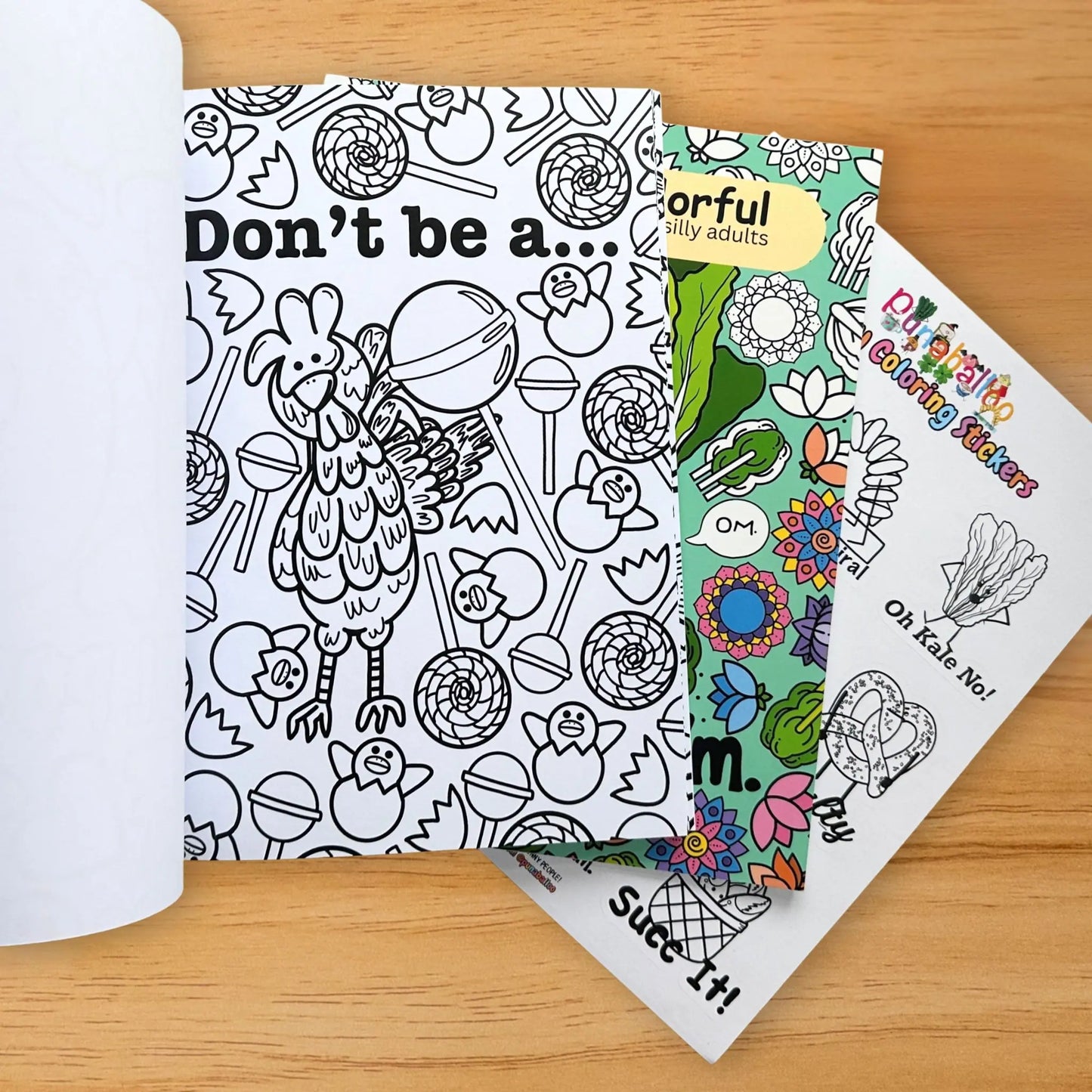 Don’t Be a Cock Sucker food pun coloring page from adult coloring book bundle