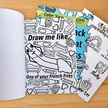 Draw Me Like One of Your French Fries coloring page from adult coloring book bundle
