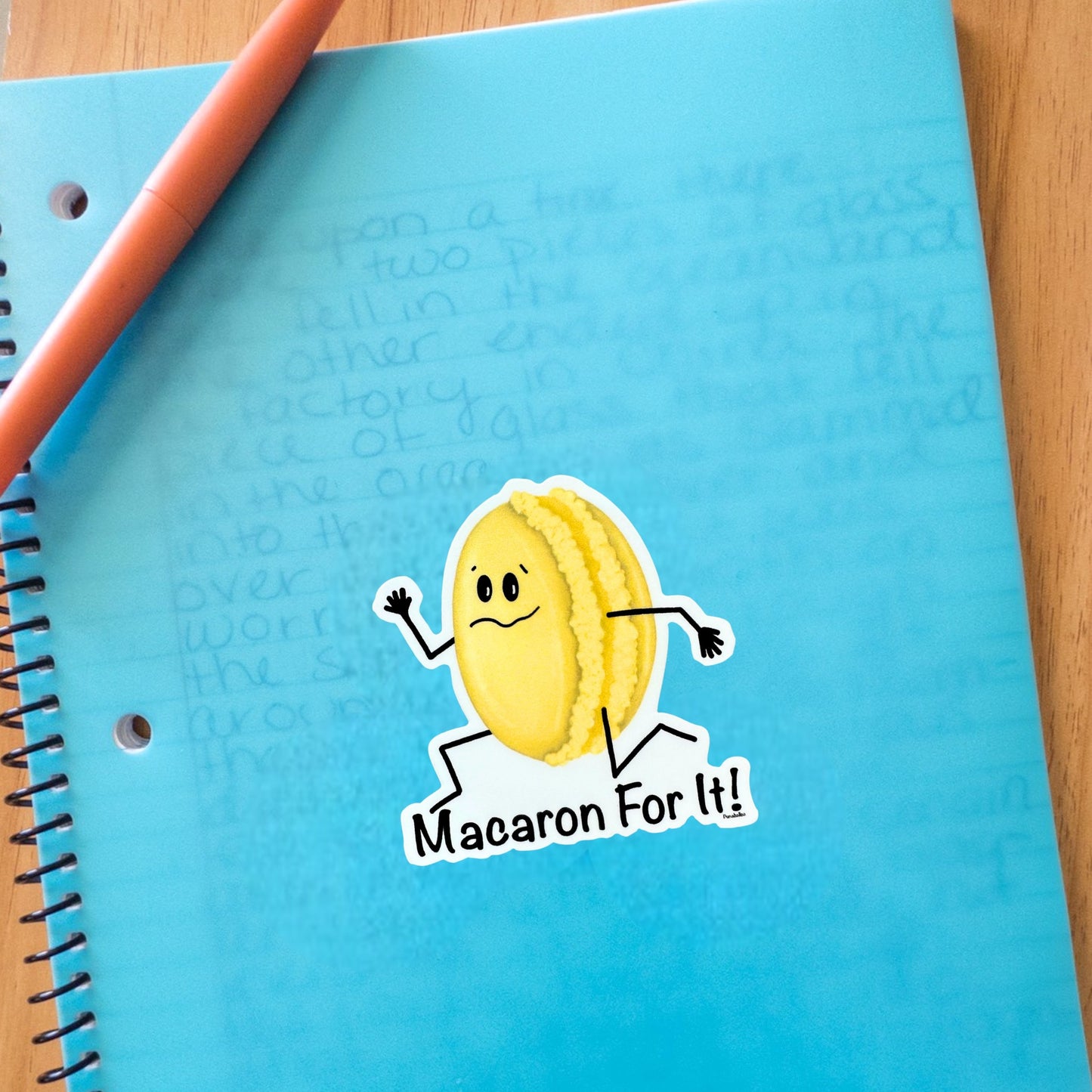 Funny Macaron Sticker Running Pun And Whimsical Cookie Design - Macaron For It - Punaballoo