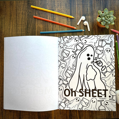 Punny gifts for adults - food puns coloring book sample page