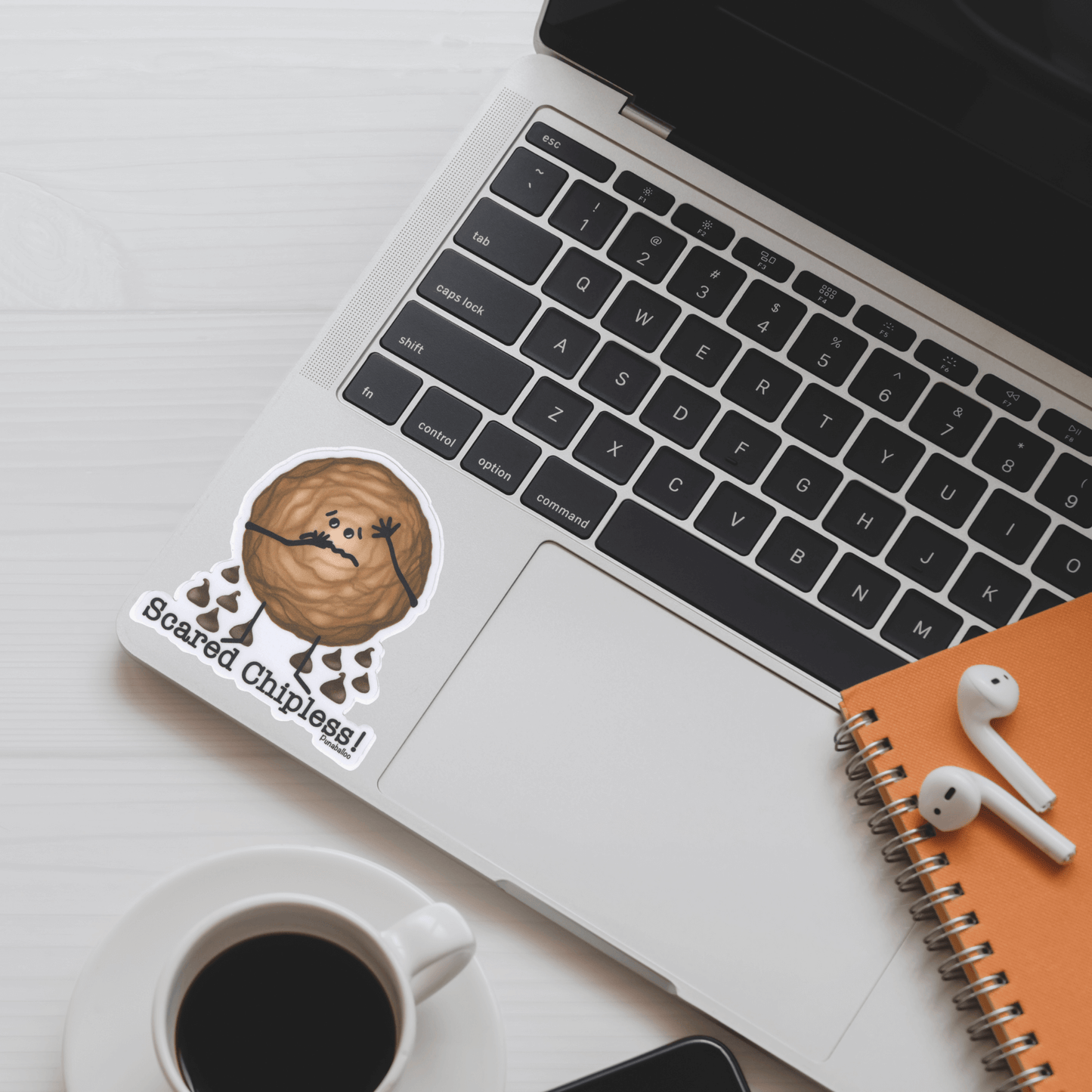 Funny Cookie Pun Sticker – “Scared Chipless” Vinyl Sticker, Waterproof & Durable