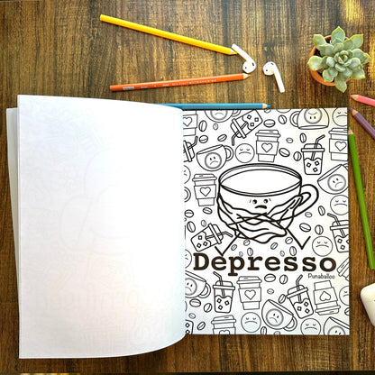 Self care coloring book featuring 32 original food puns and veggie jokes