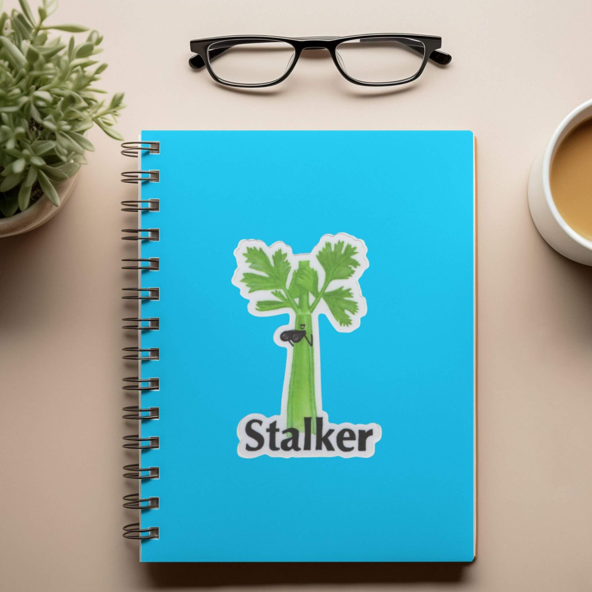 Stalker – 3 Waterproof Celery Pun Sticker