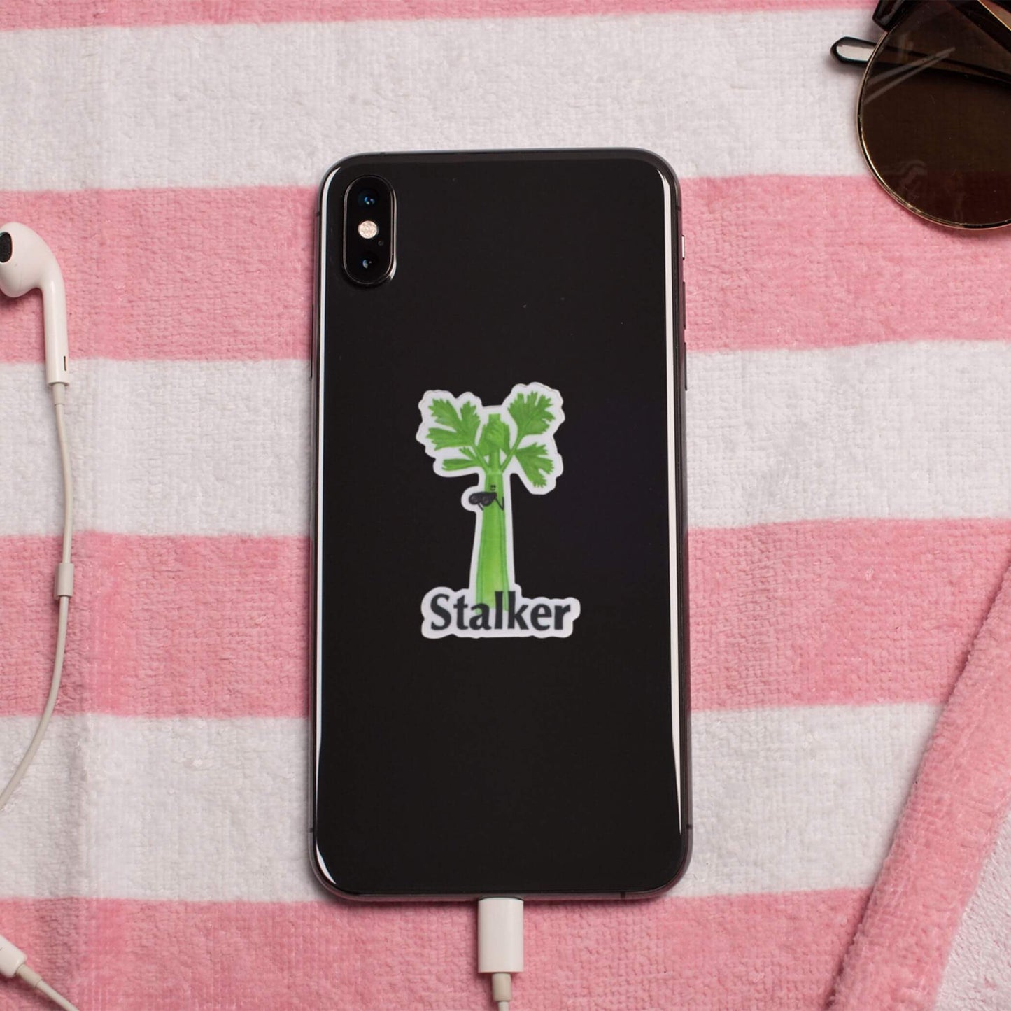 Stalker – 3 Waterproof Celery Pun Sticker