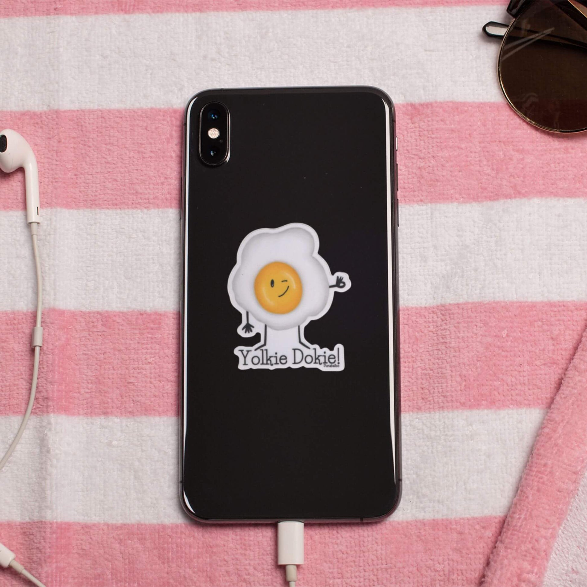 Yolkie Dokie – 3" Waterproof Egg Pun Sticker