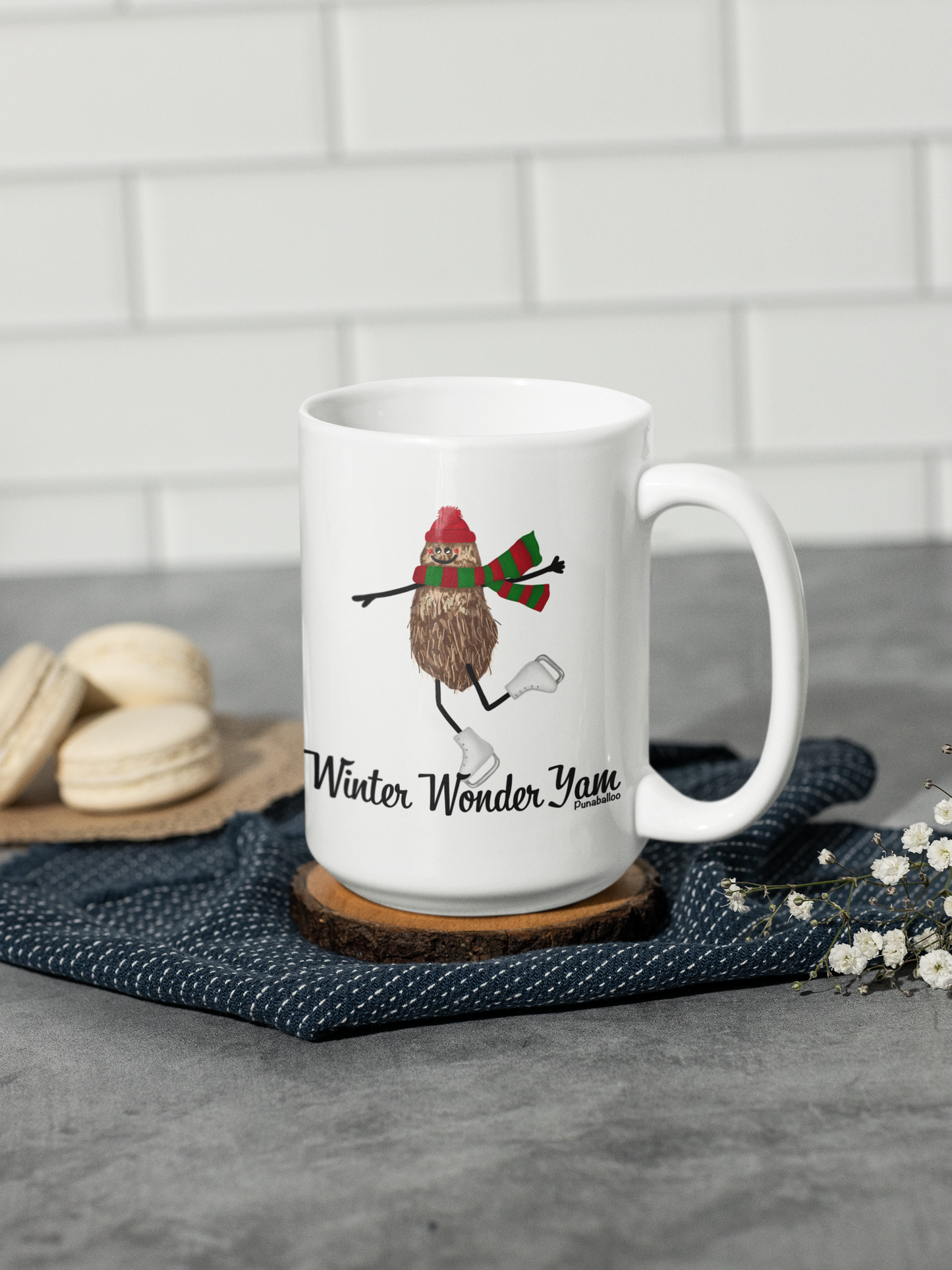 Winter Wonder Yam 15oz Christmas Song Pun Mug