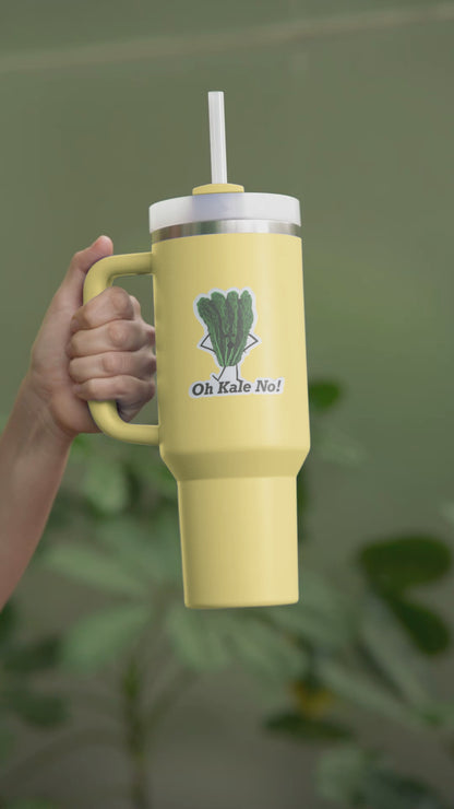Oh Kale No! Vinyl Kale Pun Sticker – 3″ Weatherproof, Matte Finish, Funny Veggie Decal