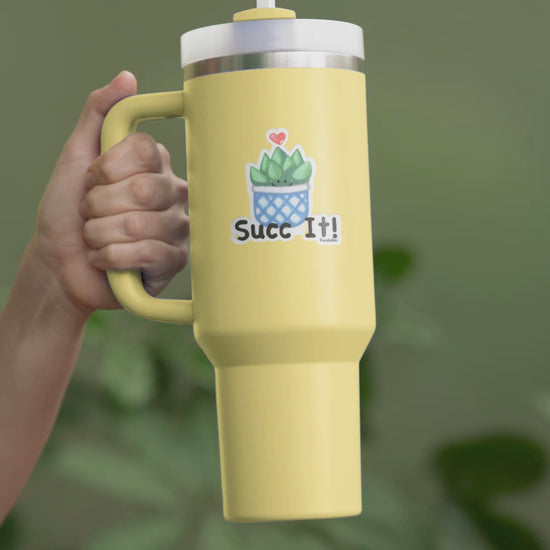 Succ It Sticker – Funny Succulent Pun Vinyl Decal (3) – Waterproof Plant Lover Gift
