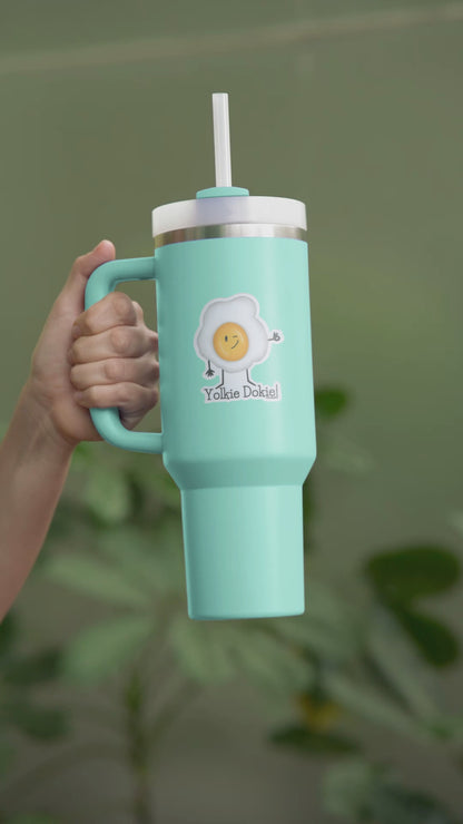 Yolkie Dokie Waterproof Egg Pun Sticker – 3″ Durable Vinyl, Weatherproof & Dishwasher Safe (Perfect for Laptops, Bottles, Cars)