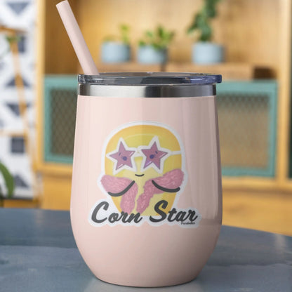 Funny Corn Pun Sticker | Silly Water Bottle Sticker | Corn Star